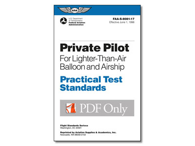 PTS Download: Private Pilot - Balloon and Airship (PDF)